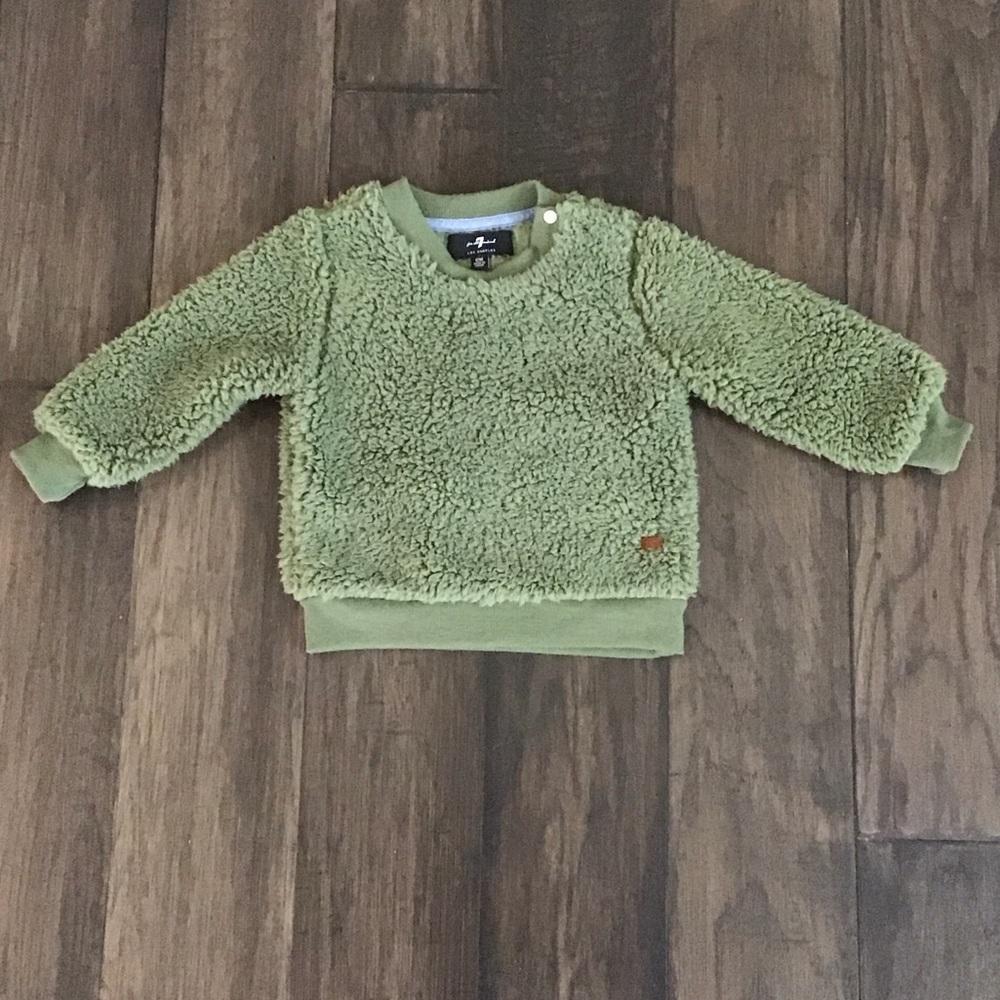 7 For All Mankind Green Fuzzy Baby Sweater